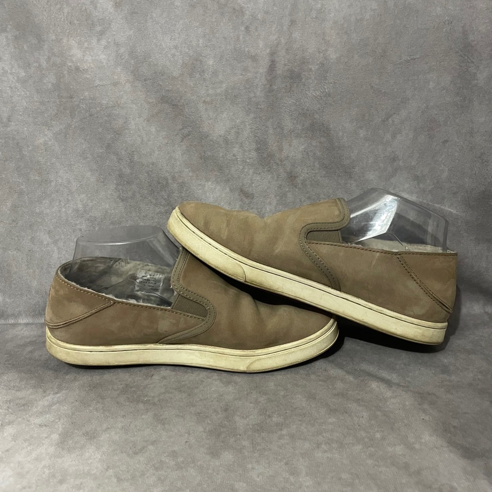 OluKai Pehuea Heu Womens 8 Tan Leather Suede Shearling‎ Slip On Loafer Shoes - Picture 5 of 8